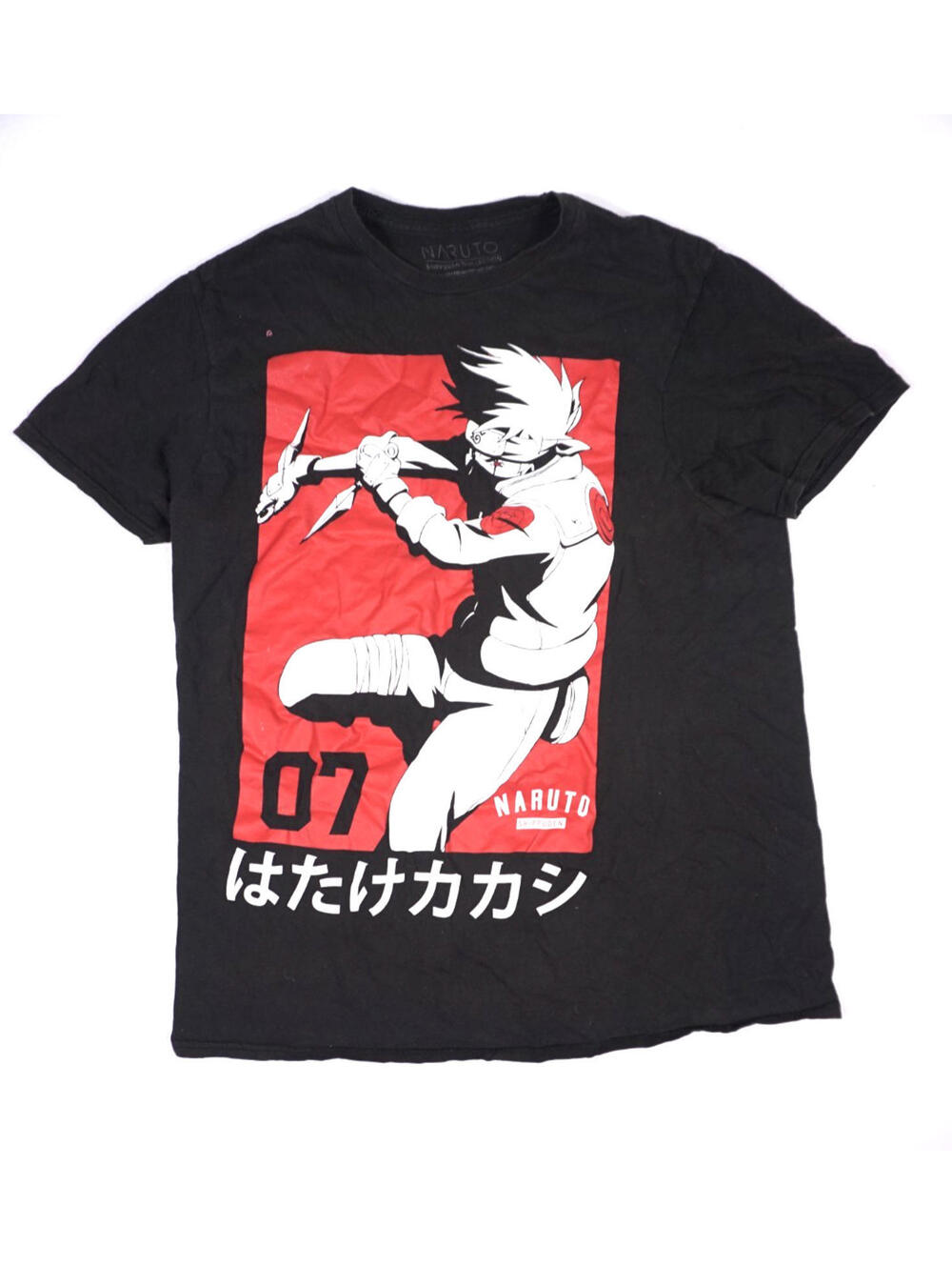 Vintage Naruto Shippuden T Shirt Black Mens Medium Anime Cartoon 2002 Y2K